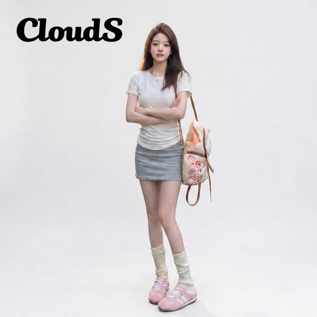 Giày Sục Đạp Gót Nữ Mule Sneaker GGOBK CloudS Vải Lưới Thoáng Khí, Êm Chân, Thời Trang – Màu Hồng Rose